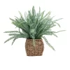 43cm Fern Artificial Plant In Brown Seagrass Basket