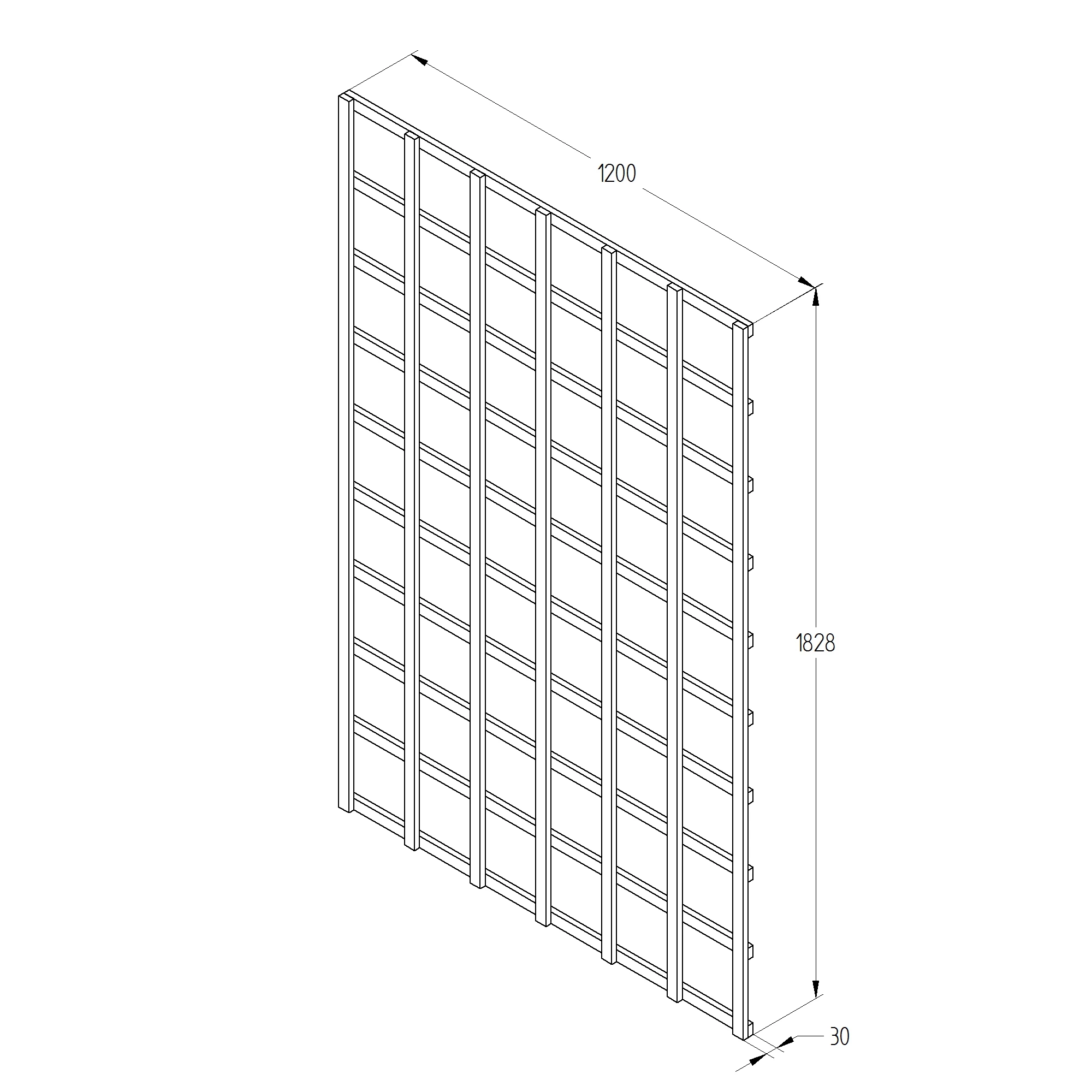 6ft Pine Trellis Panel, Pack Of 5 (W)120cm X (H)183cm 5 6ft Pine Trellis Panel, Pack Of 5 (W)120cm X (H)183cm - Image 3