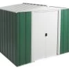 Arrow Greenvale 8x6 Apex Green & White Metal Shed 1 Arrow Greenvale 8x6 Apex Green & White Metal Shed -Gardens and Outdoor Stores arrow greenvale 8x6 apex green white metal shed5013856993278 03c bq
