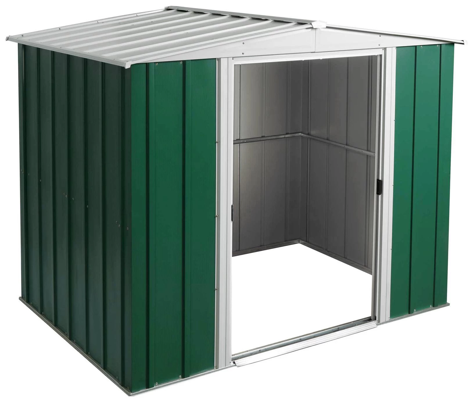 Arrow Greenvale 8x6 Apex Green & White Metal Shed 4 Arrow Greenvale 8x6 Apex Green & White Metal Shed - Image 2