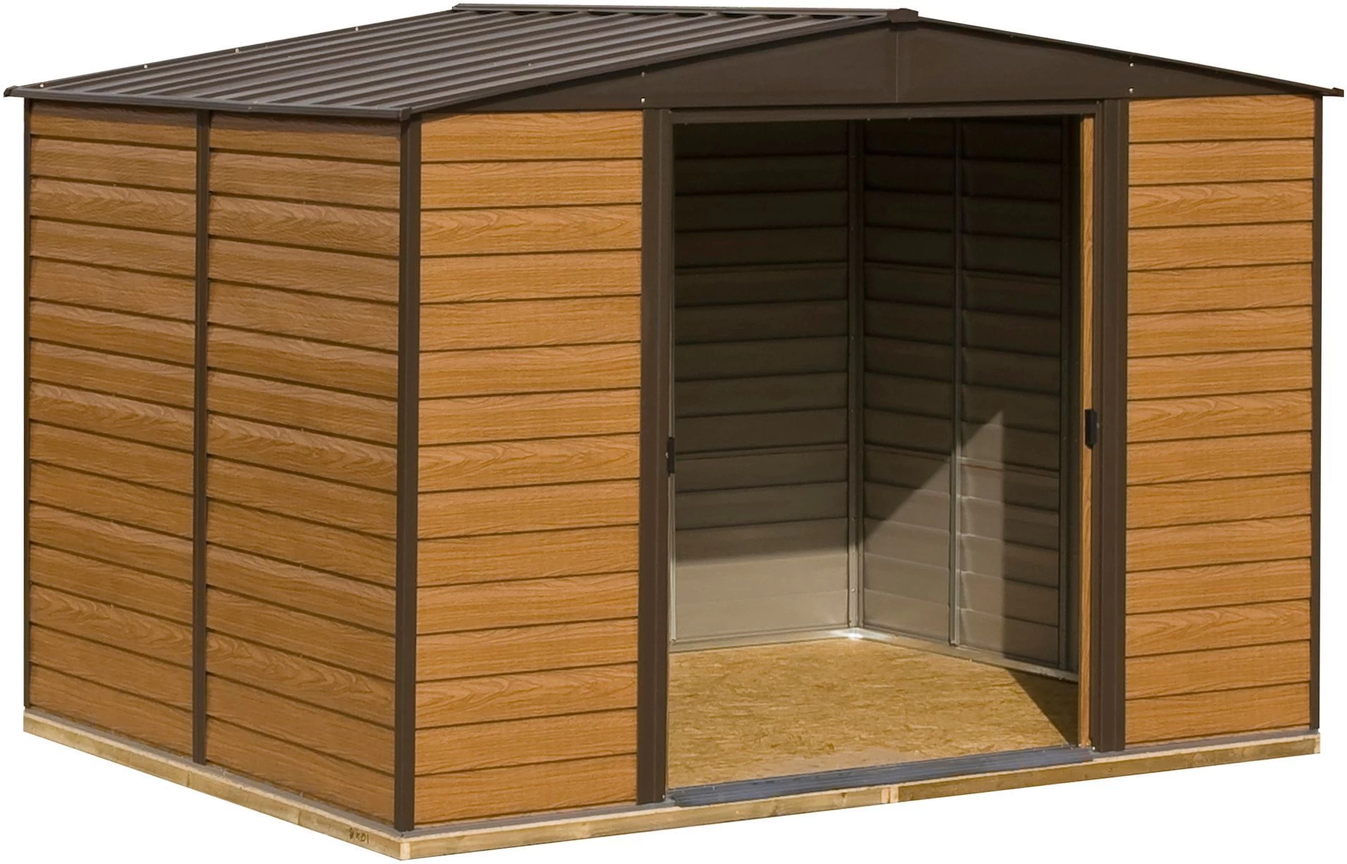 Arrow Woodvale 10x6 Apex Coffee Metal Shed 4 Arrow Woodvale 10x6 Apex Coffee Metal Shed - Image 2