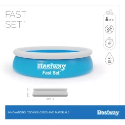 Bestway Fast Set™ Plain ABS Plastic & PVC Family Lounge Pool (W) 1.83m X (L) 1.83m -Gardens and Outdoor Stores bestway fast set plain abs plastic pvc family lounge pool w 1 83m x l 1 83m6942138967630 01t