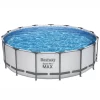 Bestway Steel Pro MAX™ Plain Polyvinyl Chloride (PVC) & Steel Pool (W) 4.57m X (L) 4.57m -Gardens and Outdoor Stores bestway steel pro max plain polyvinyl chloride pvc steel pool w 4 57m x l 4 57m6941607328156 01c