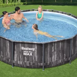 Bestway Steel Pro Max Polyvinyl Chloride (PVC) Family Swimming Pool (W) 3.66m X (L) 3.66m -Gardens and Outdoor Stores bestway steel pro max polyvinyl chloride pvc family swimming pool w 3 66m x l 3 66m6942138984163 02i bq
