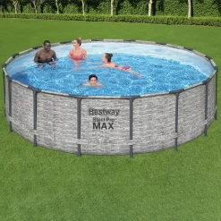 Bestway Steel Pro MAX™ Realistic Stone Print Polyvinyl Chloride (PVC) & Steel Pool (W) 4.88m X (L) 4.88m -Gardens and Outdoor Stores bestway steel pro max realistic stone print polyvinyl chloride pvc steel pool w 4 88m x l 4 88m6941607311493 01i