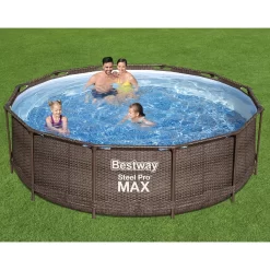 Bestway Steel Pro Rattan Print Metal & Plastic Pool -Gardens and Outdoor Stores bestway steel pro rattan print metal plastic pool6942138986228 02i bq