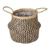 Black Seagrass Herringbone Circular Plant Pot (Dia)25cm -Gardens and Outdoor Stores black seagrass herringbone circular plant pot dia 25cm3663602442516 02c bq