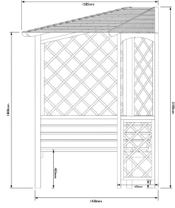 Blooma Chiltern Corner Arbour, (H)2100mm (W)1580mm (D)1580mm - Assembly Required 7 Blooma Chiltern Corner Arbour, (H)2100mm (W)1580mm (D)1580mm - Assembly Required -Gardens and Outdoor Stores blooma chiltern corner arbour h 2100mm w 1580mm d 1580mm assembly required5397007007718 02t bq