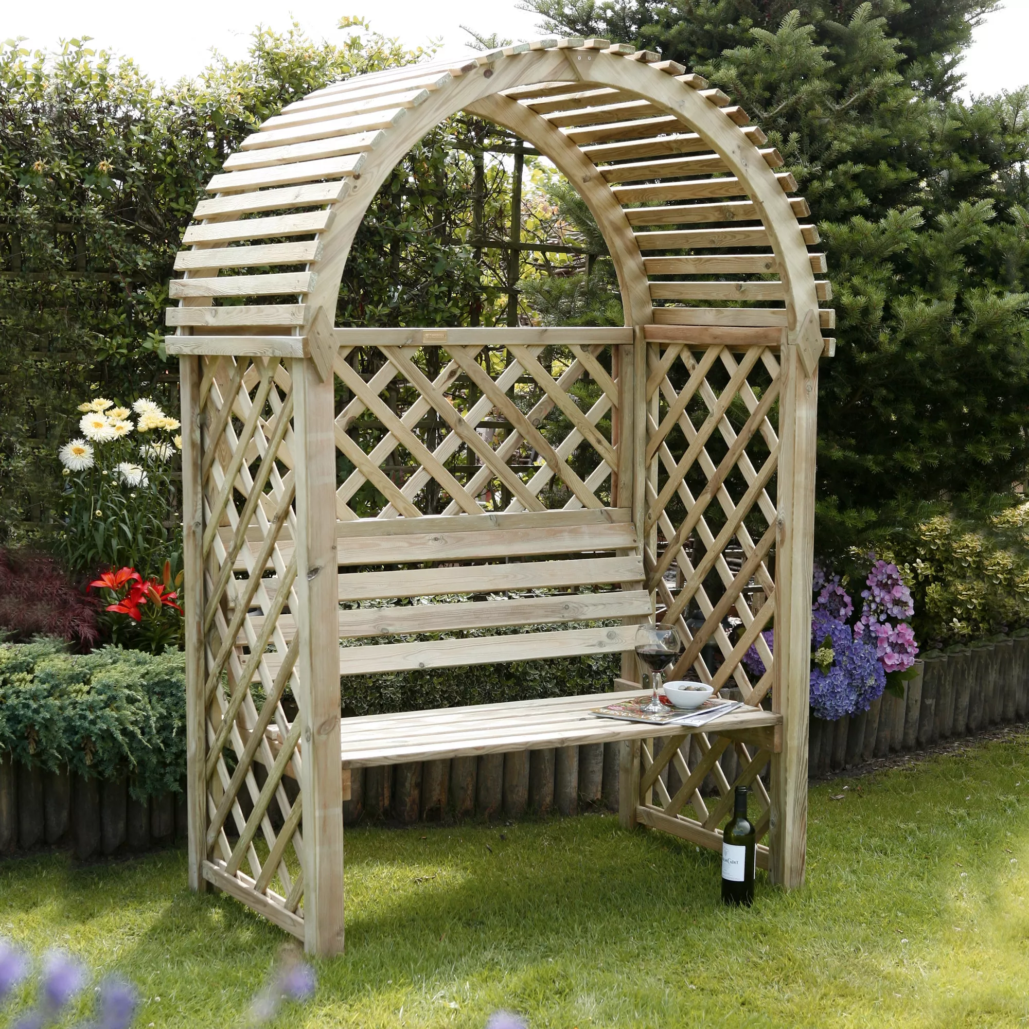 Blooma Chiltern Round Arbour, (H)1990mm (W)1340mm (D)800mm - Assembly Required 3 Blooma Chiltern Round Arbour, (H)1990mm (W)1340mm (D)800mm - Assembly Required