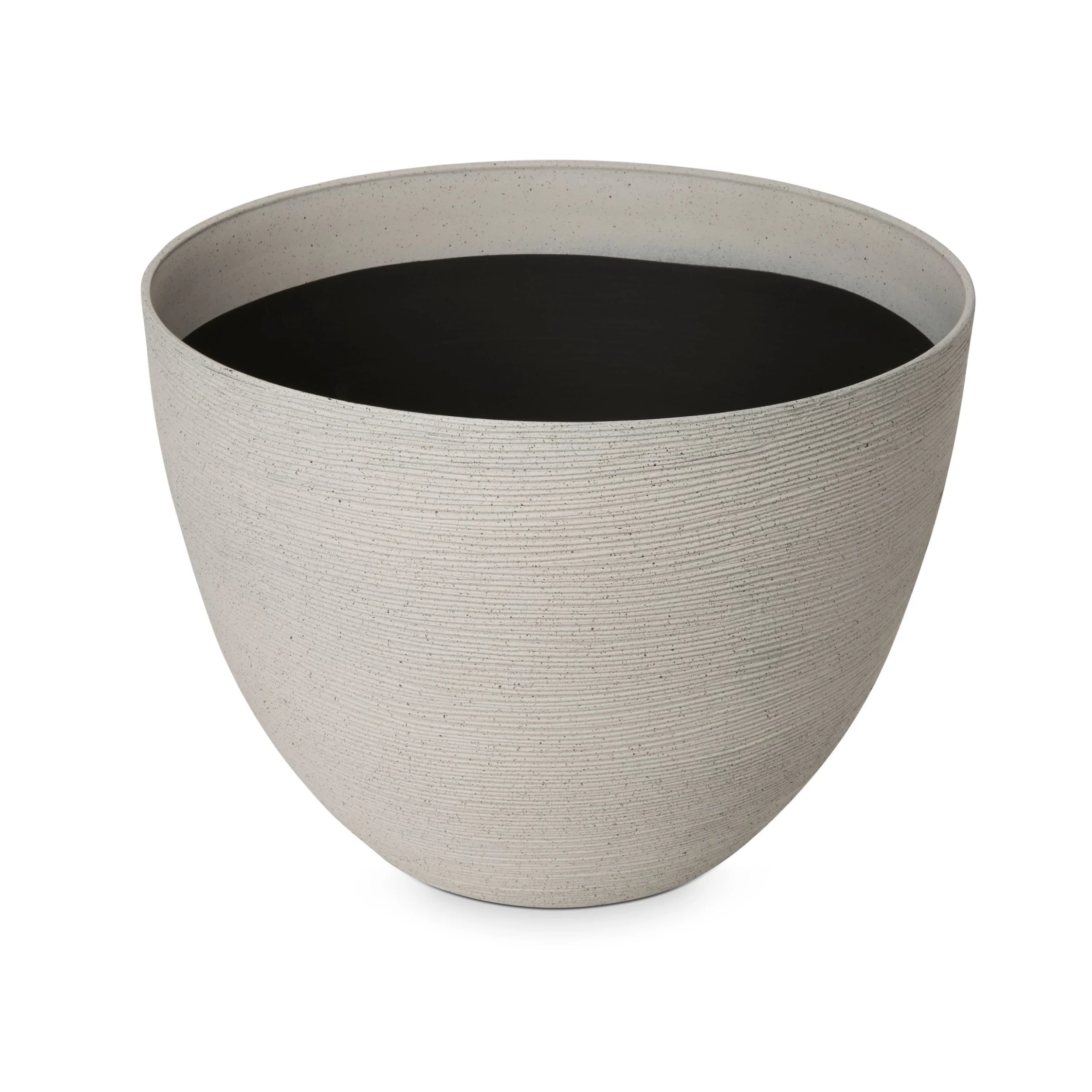 Blooma Momoka Taupe Stone Effect Plastic Circular Plant Pot (Dia)50cm 3 Blooma Momoka Taupe Stone Effect Plastic Circular Plant Pot (Dia)50cm