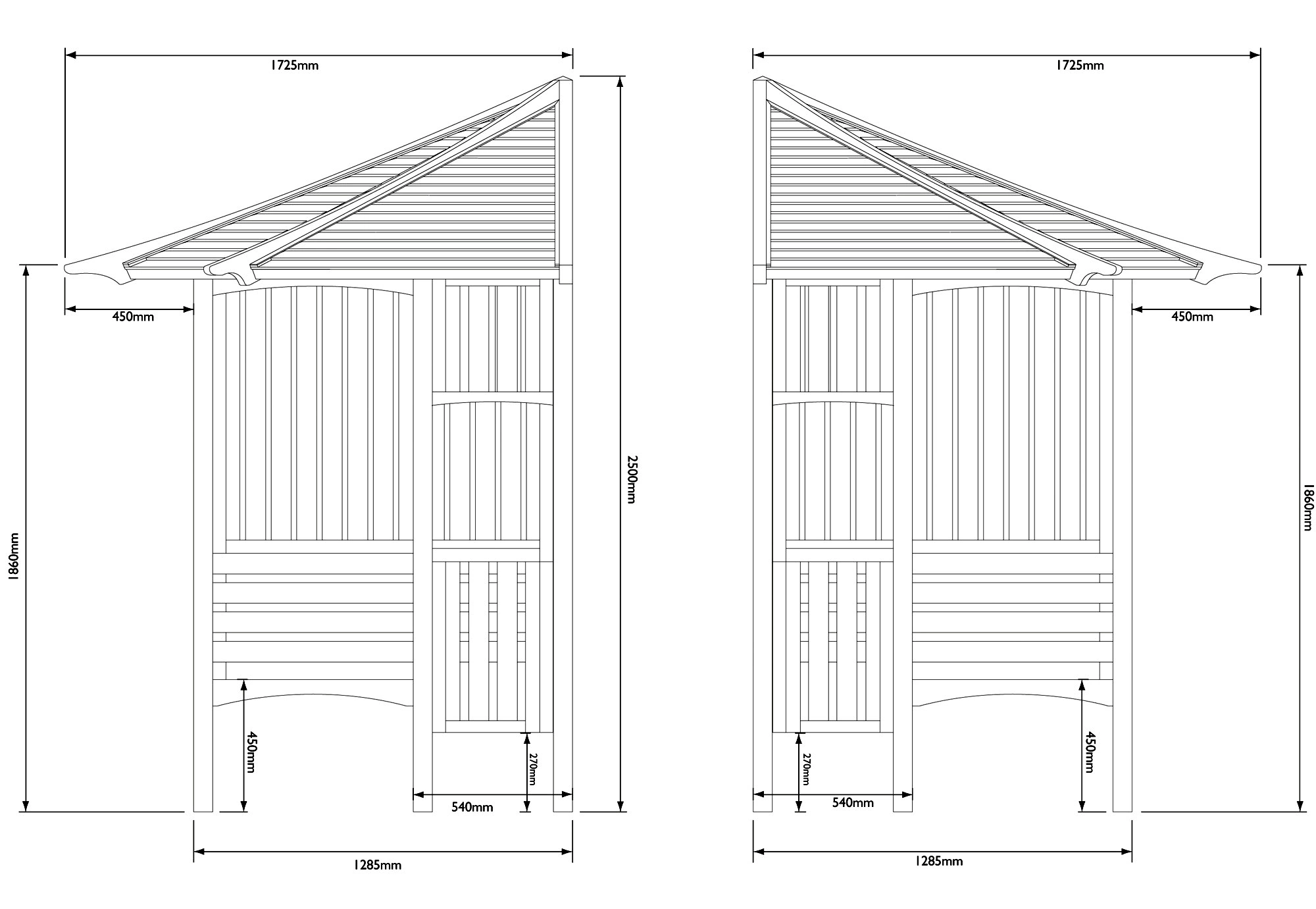 Blooma Solway Corner Arbour, (H)2500mm (W)1730mm (D)1730mm - Assembly Service Included 5 Blooma Solway Corner Arbour, (H)2500mm (W)1730mm (D)1730mm - Assembly Service Included - Image 3