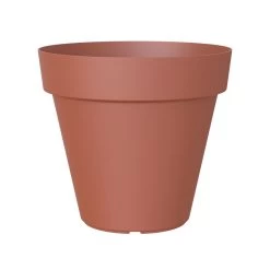 Capri Terracotta Polypropylene (PP) Plain Round Plant Pot (Dia)80cm