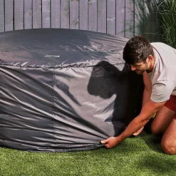 CleverSpa Grey Circular Hot Tub Cover -Gardens and Outdoor Stores cleverspa grey circular hot tub cover5019008882872 02i BQ