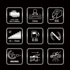 Erbauer ELMP170SP51 167cc Petrol Rotary Lawnmower -Gardens and Outdoor Stores erbauer elmp170sp51 167cc petrol rotary lawnmower5059340124438 01t