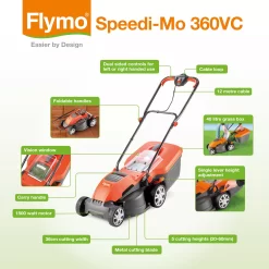 Flymo Speedi-Mo Corded Rotary Lawnmower -Gardens and Outdoor Stores flymo speedi mo corded rotary lawnmower7391736343046 03t bq