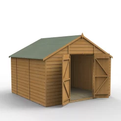 Forest Garden 10x10 Apex Dip Treated Shiplap Wooden Shed With Floor - Assembly Service Included