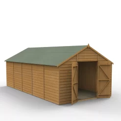 Forest Garden 10x20 Apex Dip Treated Shiplap Wooden Shed With Floor (Base Included)