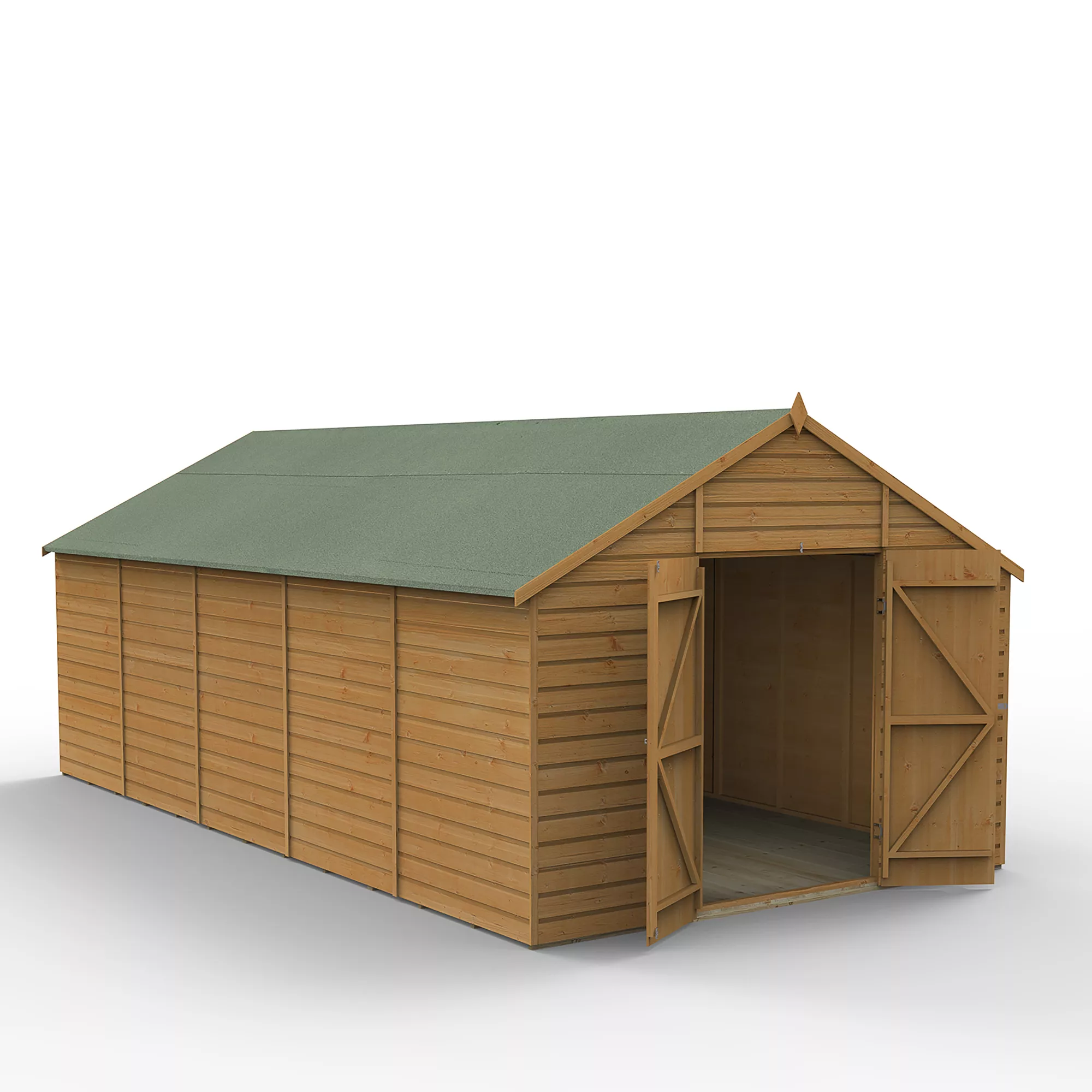 Forest Garden 10x20 Apex Dip Treated Shiplap Wooden Shed With Floor (Base Included) 3 Forest Garden 10x20 Apex Dip Treated Shiplap Wooden Shed With Floor (Base Included)