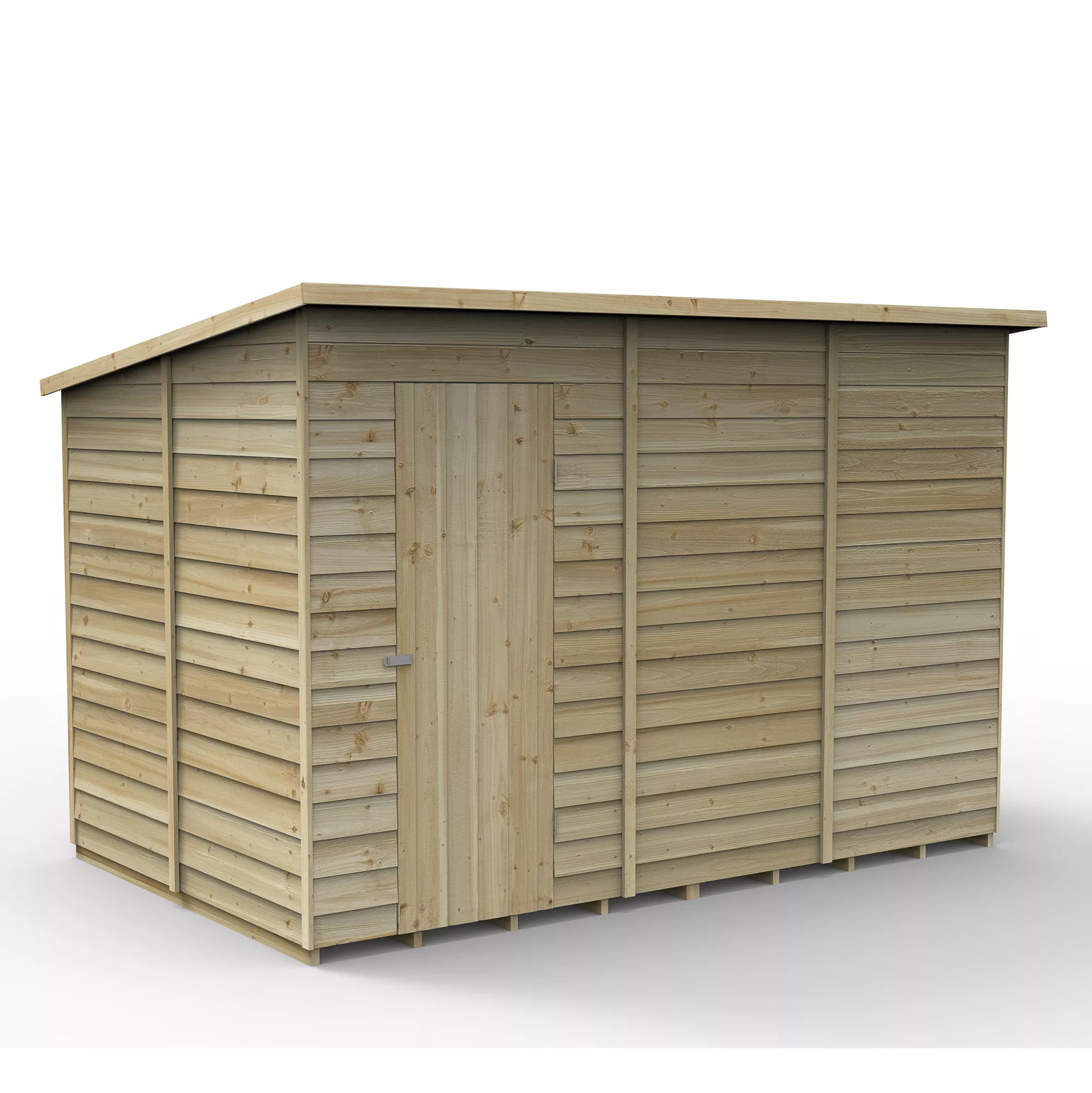 Forest Garden 10x6 Pent Pressure Treated Overlap Wooden Shed With Floor (Base Included) - Assembly Service Included 4 Forest Garden 10x6 Pent Pressure Treated Overlap Wooden Shed With Floor (Base Included) - Assembly Service Included - Image 2