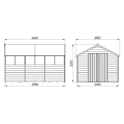 Forest Garden 12x8 Ft Apex Overlap Wooden 2 Door 6 Windows Shed With Floor -Gardens and Outdoor Stores forest garden 12x8 ft apex overlap wooden 2 door 6 windows shed with floor5013053177983 01t bq