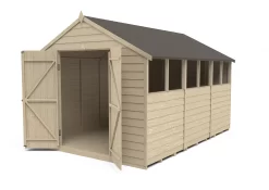 Forest Garden 12x8 Ft Apex Overlap Wooden 2 Door 6 Windows Shed With Floor -Gardens and Outdoor Stores forest garden 12x8 ft apex overlap wooden 2 door 6 windows shed with floor5013053177983 21c bq
