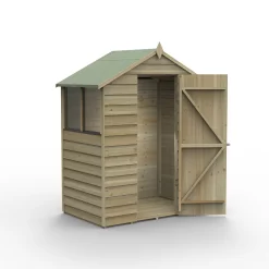 Forest Garden 5x3 Apex Pressure Treated Overlap Wooden Shed With Floor (Base Included)