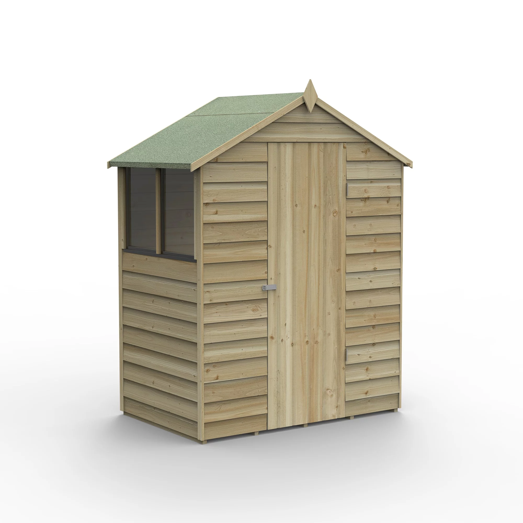 Forest Garden 5x3 Apex Pressure Treated Overlap Wooden Shed With Floor (Base Included) 4 Forest Garden 5x3 Apex Pressure Treated Overlap Wooden Shed With Floor (Base Included) - Image 2