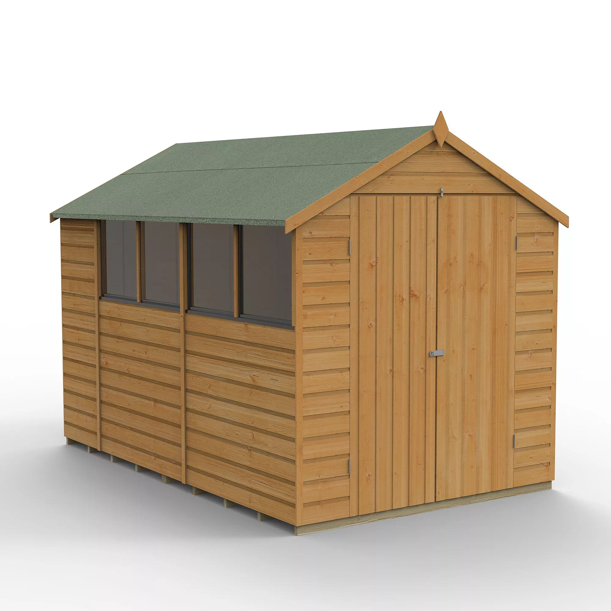 Forest Garden 6x10 Apex Dip Treated Shiplap Wooden Shed With Floor (Base Included) 4 Forest Garden 6x10 Apex Dip Treated Shiplap Wooden Shed With Floor (Base Included) - Image 2