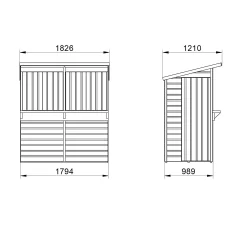 Forest Garden 6x3 Ft Pent Shiplap Garden Bar With Single Door -Gardens and Outdoor Stores forest garden 6x3 ft pent shiplap garden bar with single door5013053184066 01t bq