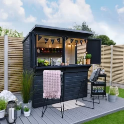 Forest Garden 6x3 Ft Pent Shiplap Garden Bar With Single Door -Gardens and Outdoor Stores forest garden 6x3 ft pent shiplap garden bar with single door5013053184066 02i bq