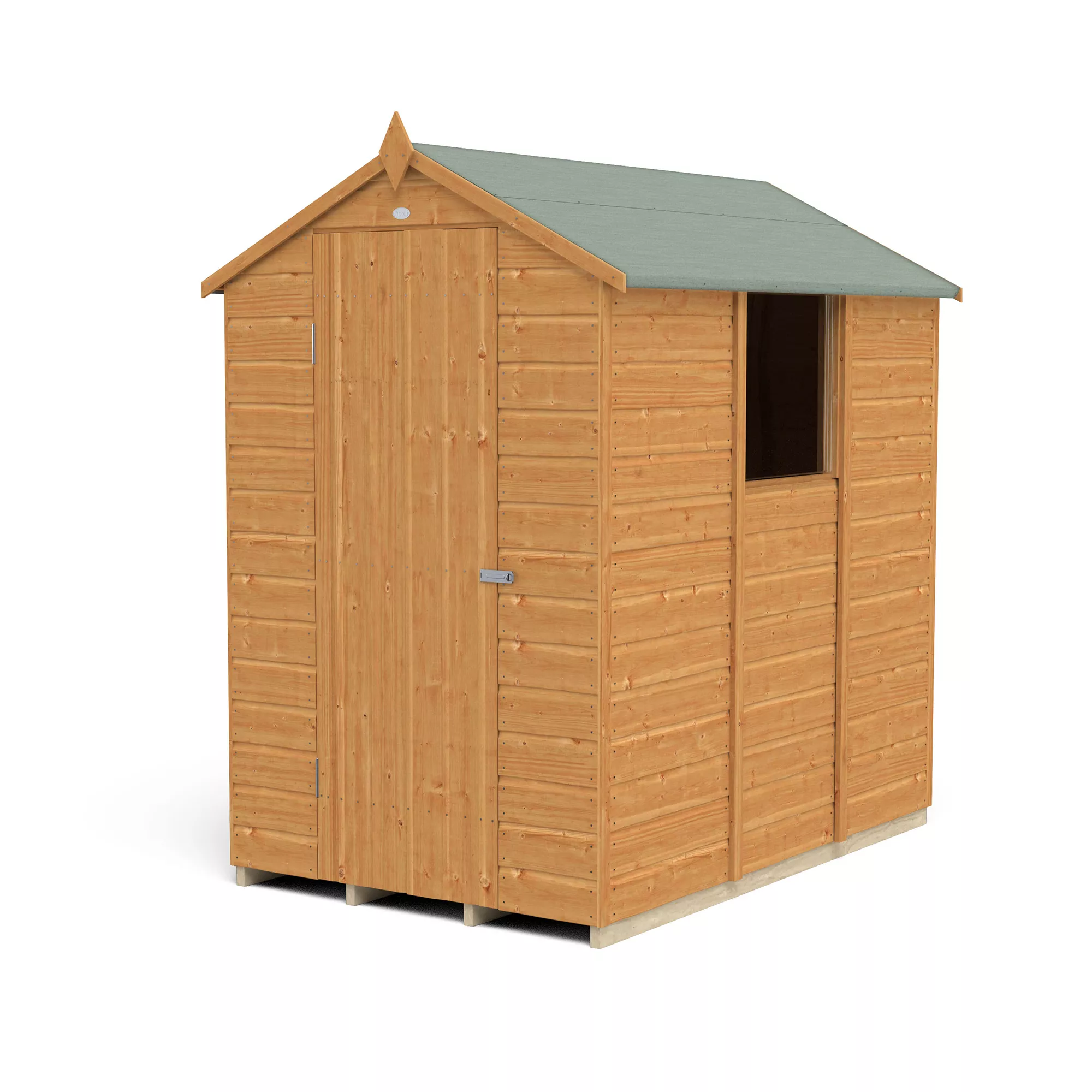 Forest Garden 6x4 Ft Apex Shiplap Wooden Shed With Floor 4 Forest Garden 6x4 Ft Apex Shiplap Wooden Shed With Floor - Image 2