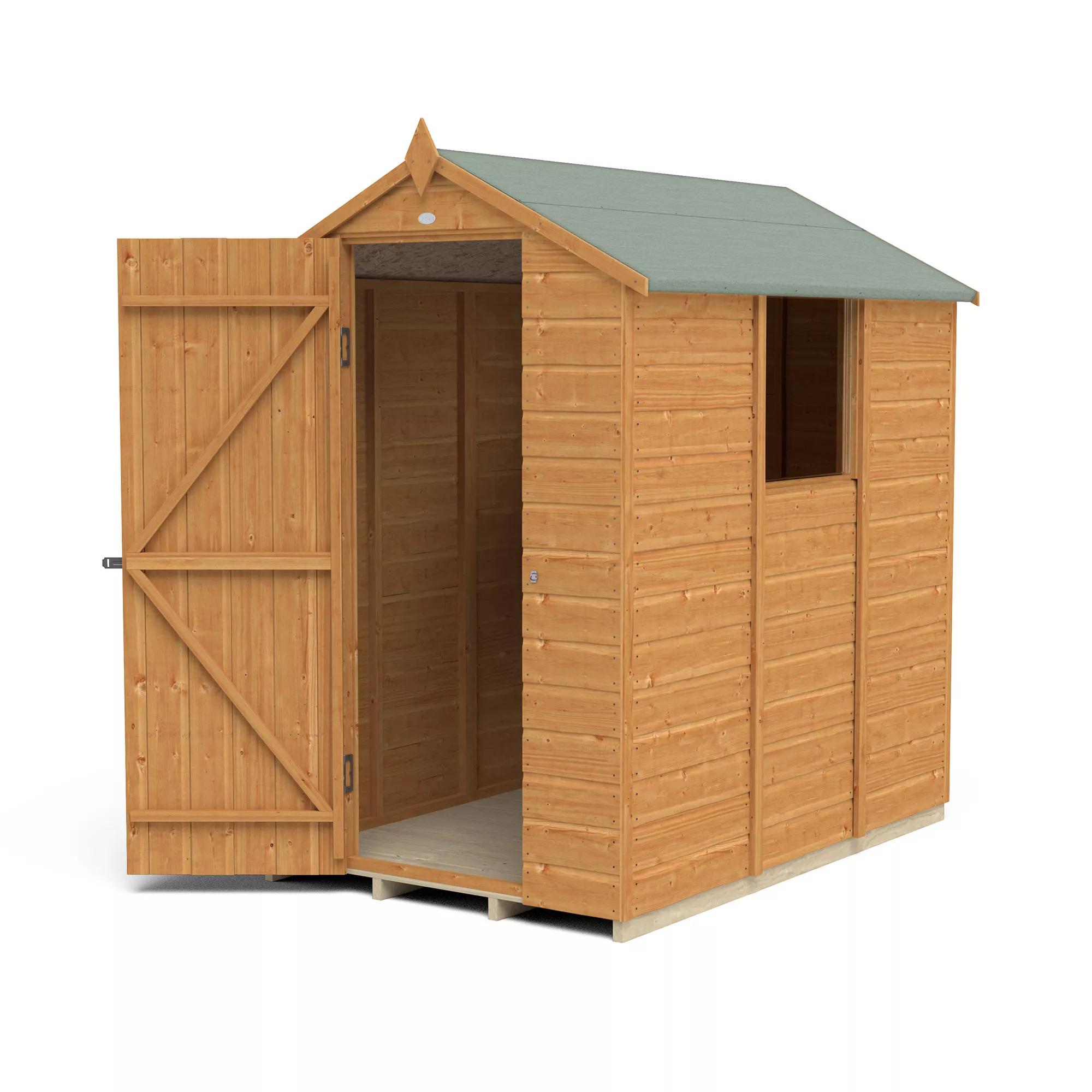Forest Garden 6x4 Ft Apex Shiplap Wooden Shed With Floor 5 Forest Garden 6x4 Ft Apex Shiplap Wooden Shed With Floor - Image 3