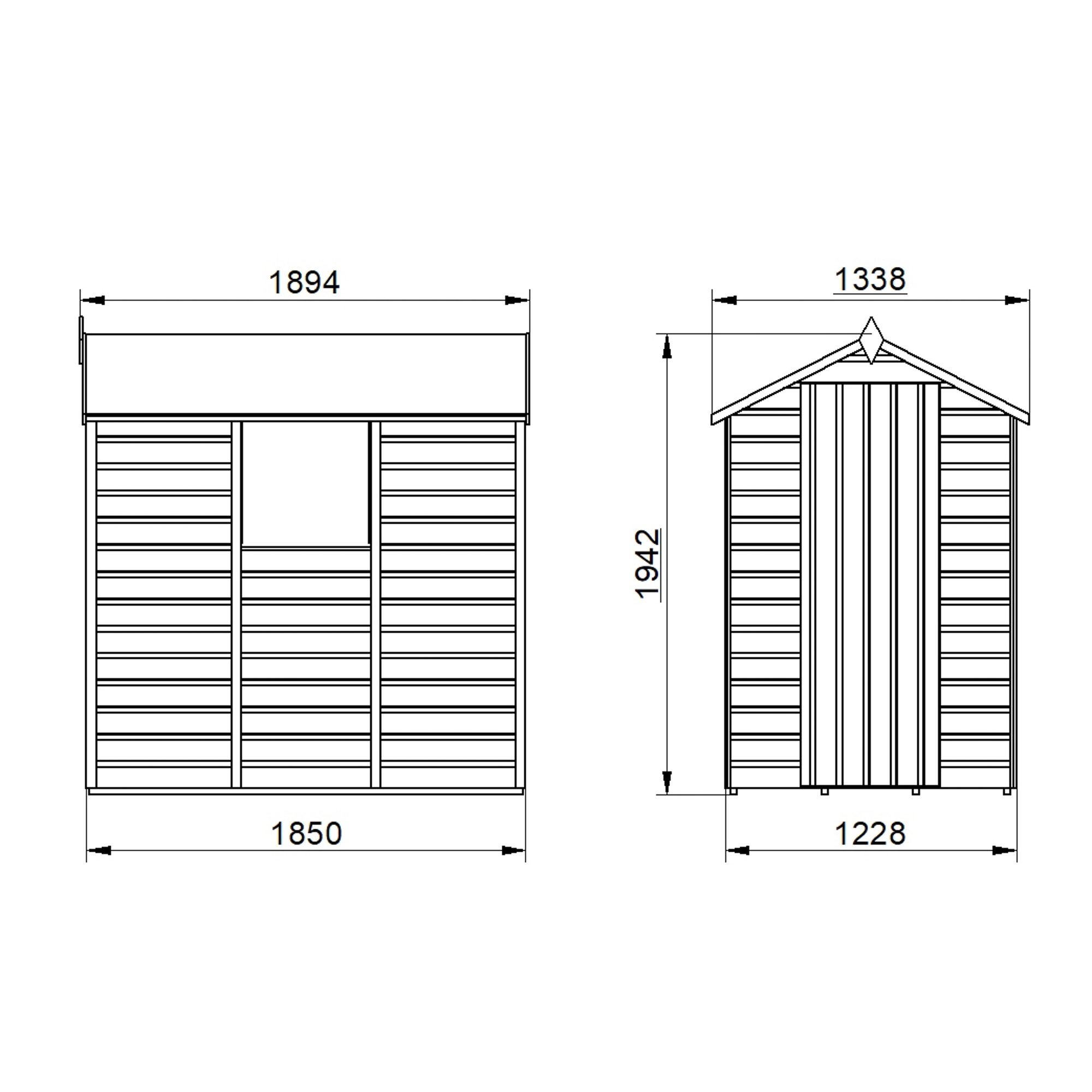 Forest Garden 6x4 Ft Apex Shiplap Wooden Shed With Floor 20 Forest Garden 6x4 Ft Apex Shiplap Wooden Shed With Floor - Image 18