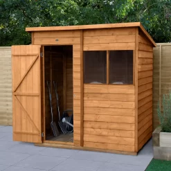 Forest Garden 6x4 Pent Dip Treated Overlap Wooden Shed With Floor