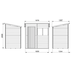 Forest Garden 6x4 Pent Dip Treated Overlap Wooden Shed With Floor -Gardens and Outdoor Stores forest garden 6x4 pent dip treated overlap wooden shed with floor5013053178331 01t bq