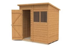Forest Garden 6x4 Pent Dip Treated Overlap Wooden Shed With Floor -Gardens and Outdoor Stores forest garden 6x4 pent dip treated overlap wooden shed with floor5013053178331 21c bq
