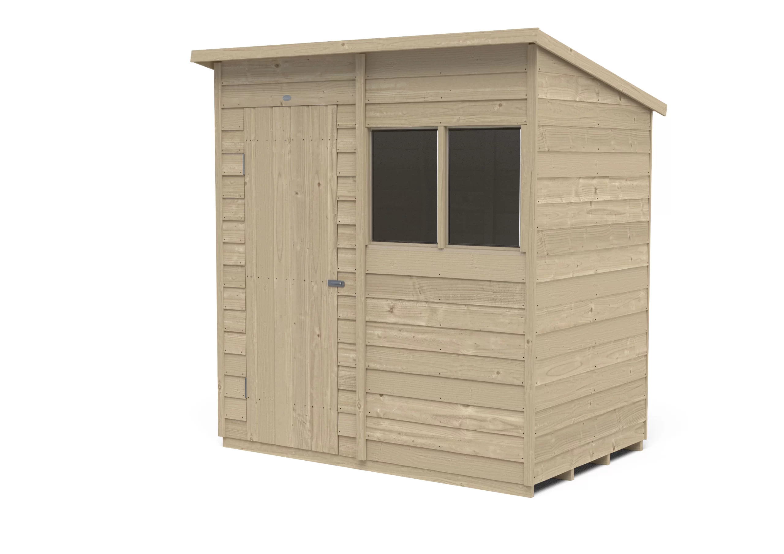 Forest Garden 6x4 Pent Pressure Treated Overlap Wooden Shed With Floor (Base Included) - Assembly Service Included 4 Forest Garden 6x4 Pent Pressure Treated Overlap Wooden Shed With Floor (Base Included) - Assembly Service Included - Image 2