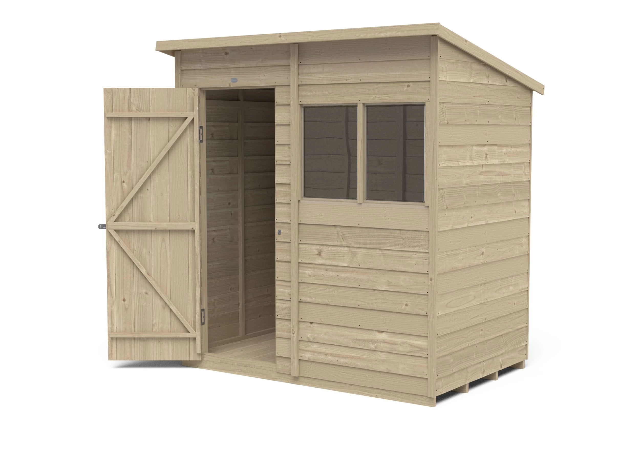 Forest Garden 6x4 Pent Pressure Treated Overlap Wooden Shed With Floor (Base Included) - Assembly Service Included 6 Forest Garden 6x4 Pent Pressure Treated Overlap Wooden Shed With Floor (Base Included) - Assembly Service Included - Image 4