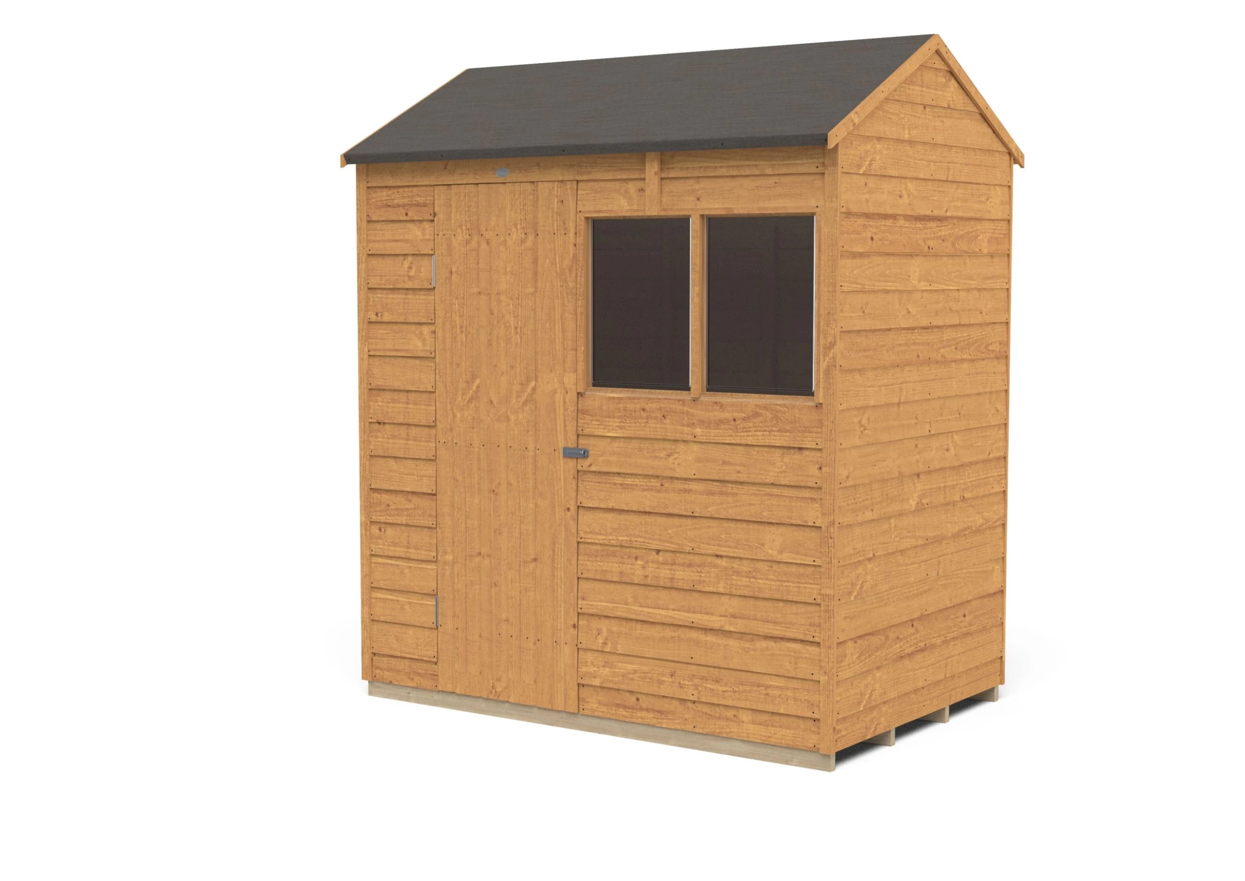 Forest Garden 6x4 Reverse Apex Dip Treated Overlap Wooden Shed With Floor 4 Forest Garden 6x4 Reverse Apex Dip Treated Overlap Wooden Shed With Floor - Image 2