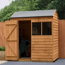 Forest Garden 6x4 Reverse Apex Dip Treated Overlap Wooden Shed With Floor