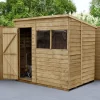 Forest Garden 7x5 Pent Pressure Treated Overlap Wooden Shed With Floor -Gardens and Outdoor Stores forest garden 7x5 pent pressure treated overlap wooden shed with floor5013053178485 01i bq