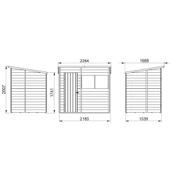 Forest Garden 7x5 Pent Pressure Treated Overlap Wooden Shed With Floor -Gardens and Outdoor Stores forest garden 7x5 pent pressure treated overlap wooden shed with floor5013053178485 01t bq