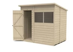 Forest Garden 7x5 Pent Pressure Treated Overlap Wooden Shed With Floor -Gardens and Outdoor Stores forest garden 7x5 pent pressure treated overlap wooden shed with floor5013053178485 21c bq