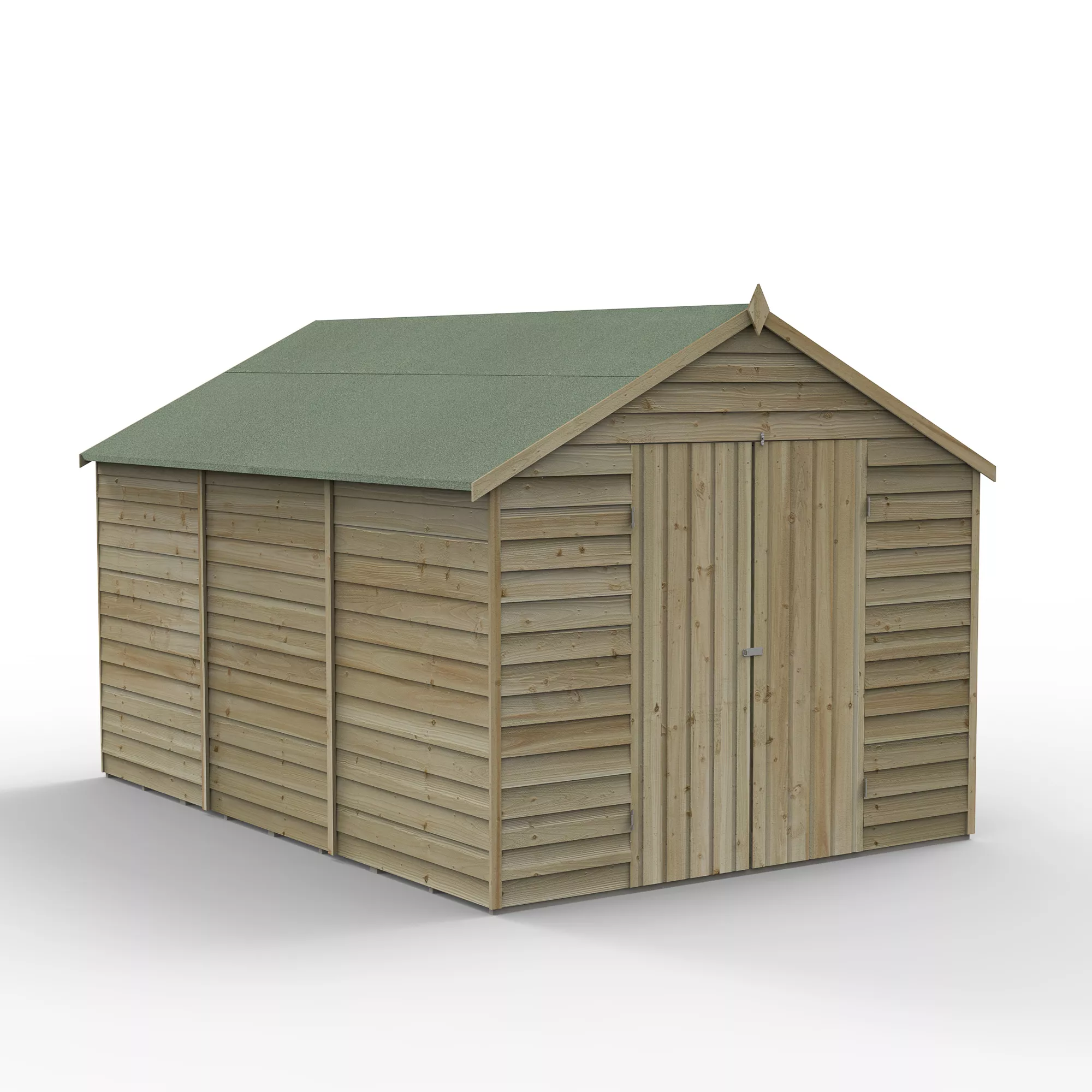 Forest Garden 8x12 Apex Pressure Treated Overlap Wooden Shed With Floor 4 Forest Garden 8x12 Apex Pressure Treated Overlap Wooden Shed With Floor - Image 2