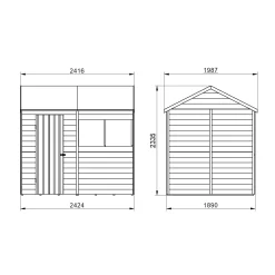 Forest Garden 8x6 Reverse Apex Pressure Treated Overlap Wooden Shed With Floor - Assembly Service Included -Gardens and Outdoor Stores forest garden 8x6 reverse apex pressure treated overlap wooden shed with floor assembly service included5013053178263 01t bq