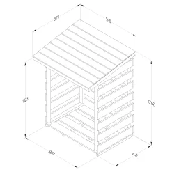Forest Garden Compact Timber 3x3 Ft Pent Log Store -Gardens and Outdoor Stores forest garden compact timber 3x3 ft pent log store5013053189900 01t