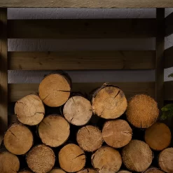 Forest Garden Compact Timber 3x3 Ft Pent Log Store -Gardens and Outdoor Stores forest garden compact timber 3x3 ft pent log store5013053189900 03i