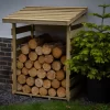 Forest Garden Compact Timber 3x3 Ft Pent Log Store -Gardens and Outdoor Stores forest garden compact timber 3x3 ft pent log store5013053189900 05i