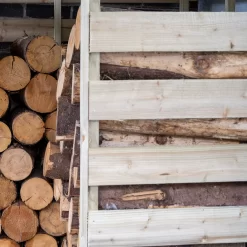 Forest Garden Corner Timber 4x4 Ft Log Store -Gardens and Outdoor Stores forest garden corner timber 4x4 ft log store5013053190005 04i