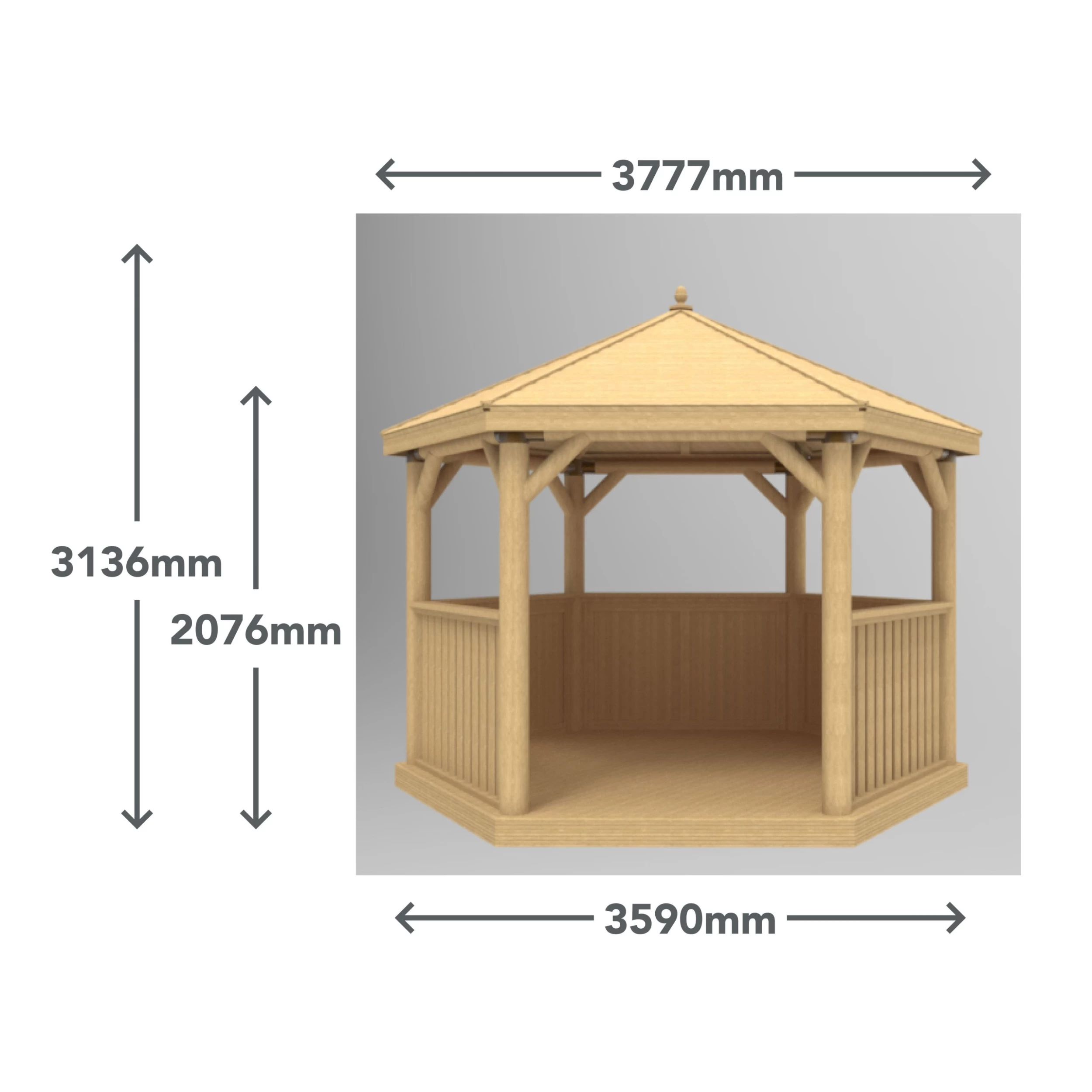 Forest Garden Furnished Hexagonal Gazebo, (W)3.78m (D)3.27m 17 Forest Garden Furnished Hexagonal Gazebo, (W)3.78m (D)3.27m - Image 15